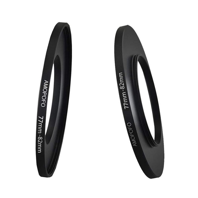 Amopofo 77mm-82mm Metal Ring/77mm to 82mm Step-Up Ring for Filters,Made of CNC Machined with Matte Black Electroplated Finish,Compatible with All 77mm Camera Lenses & 82mm Accessories - Image 4